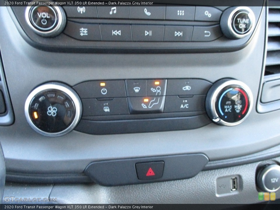 Dark Palazzo Grey Interior Controls for the 2020 Ford Transit Passenger Wagon XLT 350 LR Extended #144981281