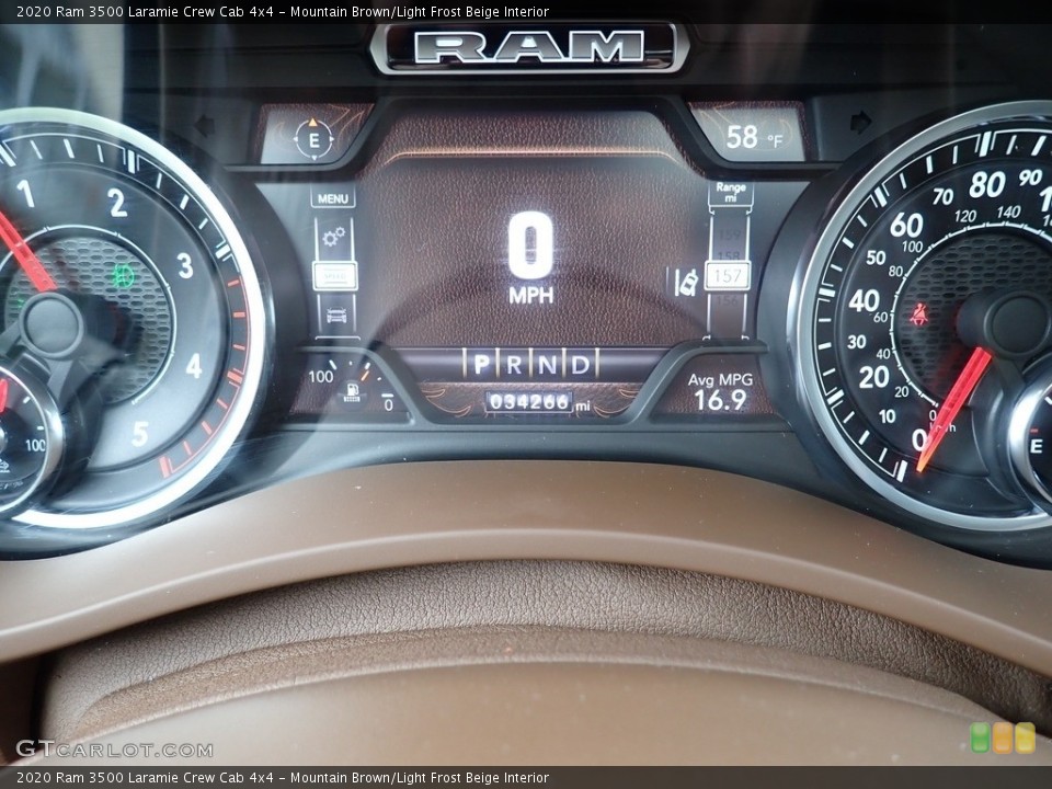 Mountain Brown/Light Frost Beige Interior Gauges for the 2020 Ram 3500 Laramie Crew Cab 4x4 #144986293