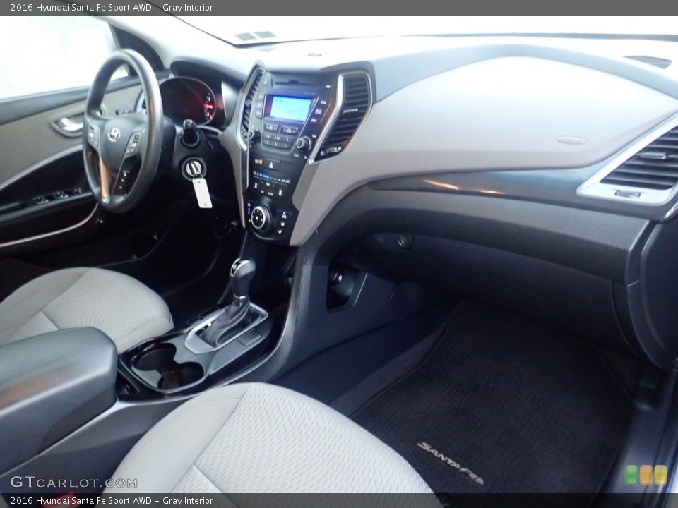 Gray Interior Dashboard for the 2016 Hyundai Santa Fe Sport AWD #144987379