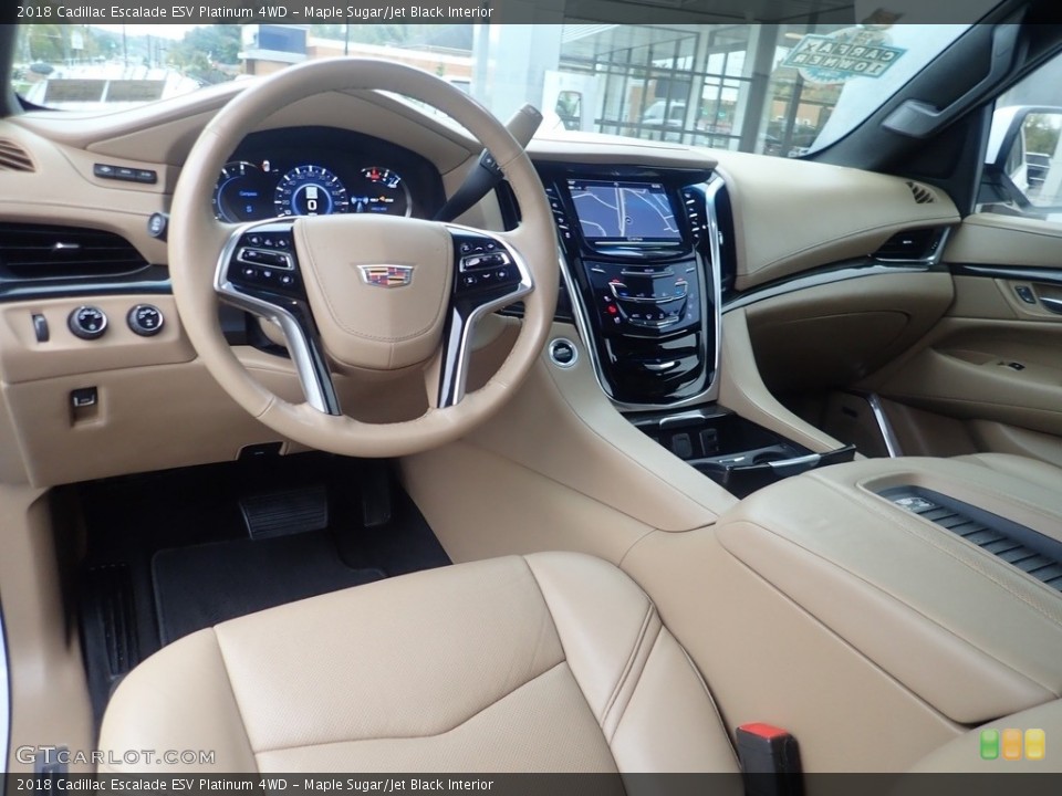 Maple Sugar/Jet Black Interior Photo for the 2018 Cadillac Escalade ESV Platinum 4WD #144990897