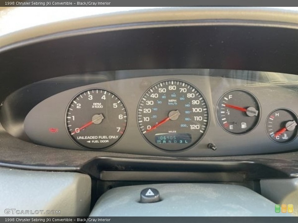 Black/Gray Interior Gauges for the 1998 Chrysler Sebring JXi Convertible #144994056