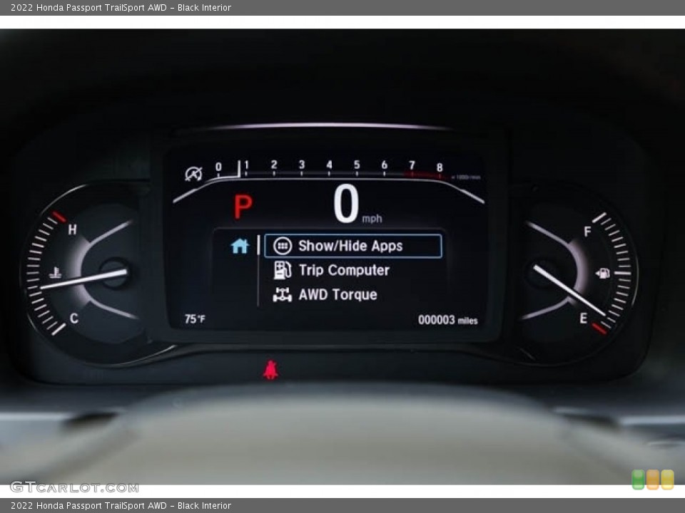 Black Interior Gauges for the 2022 Honda Passport TrailSport AWD #144999128