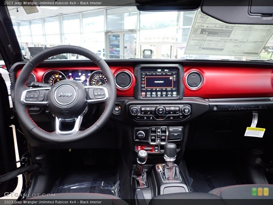 Black Interior Dashboard for the 2023 Jeep Wrangler Unlimited Rubicon 4x4 #145003533