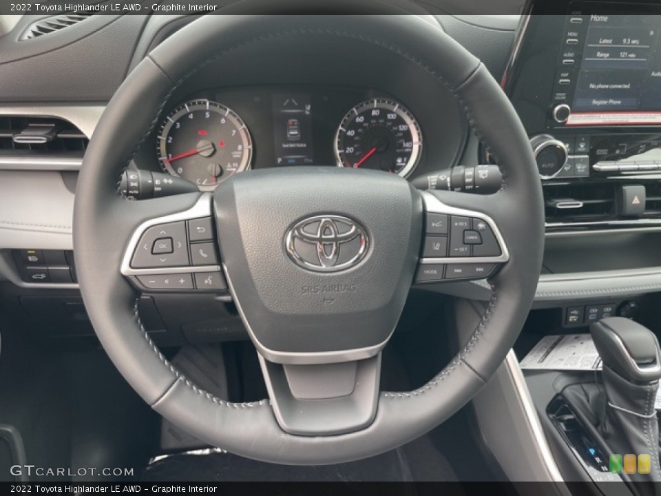 Graphite Interior Steering Wheel for the 2022 Toyota Highlander LE AWD #145011658