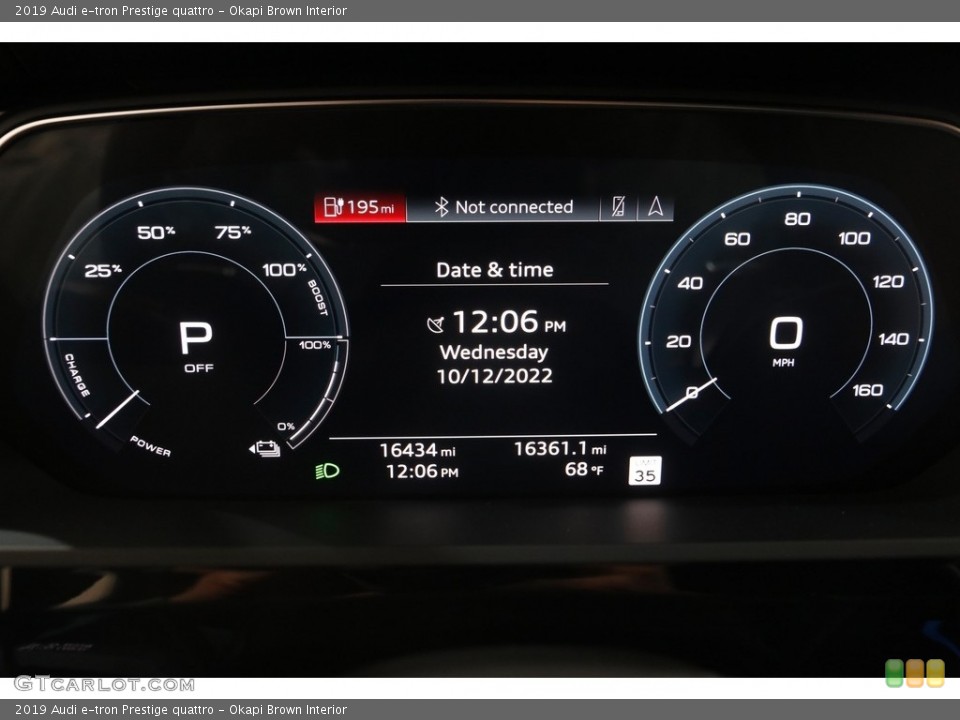 Okapi Brown Interior Gauges for the 2019 Audi e-tron Prestige quattro #145013461
