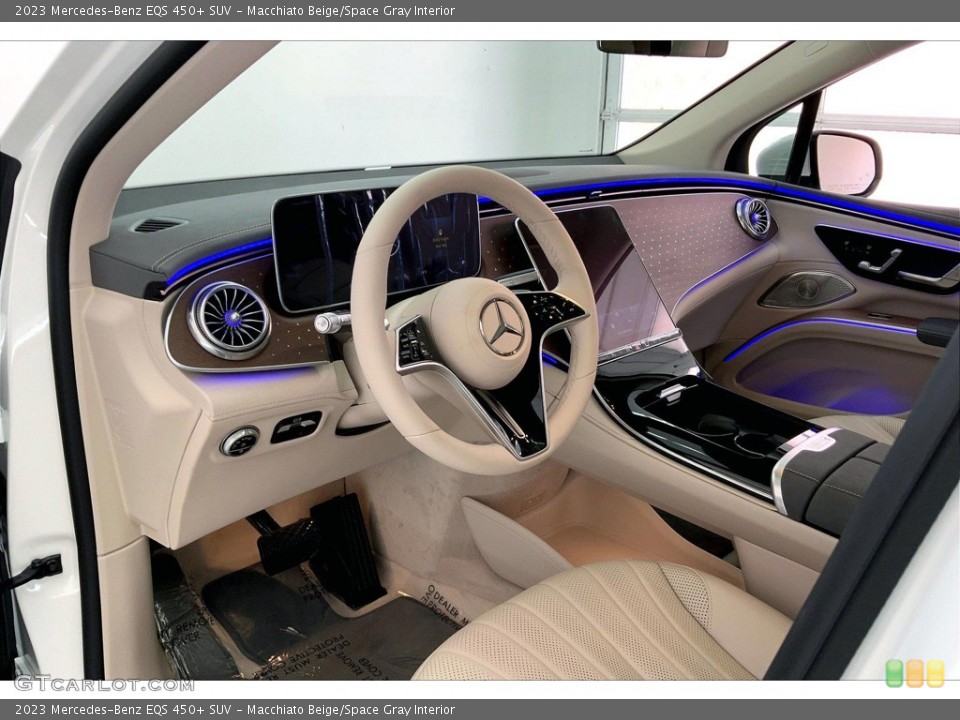 Macchiato Beige/Space Gray Interior Front Seat for the 2023 Mercedes-Benz EQS 450+ SUV #145014175