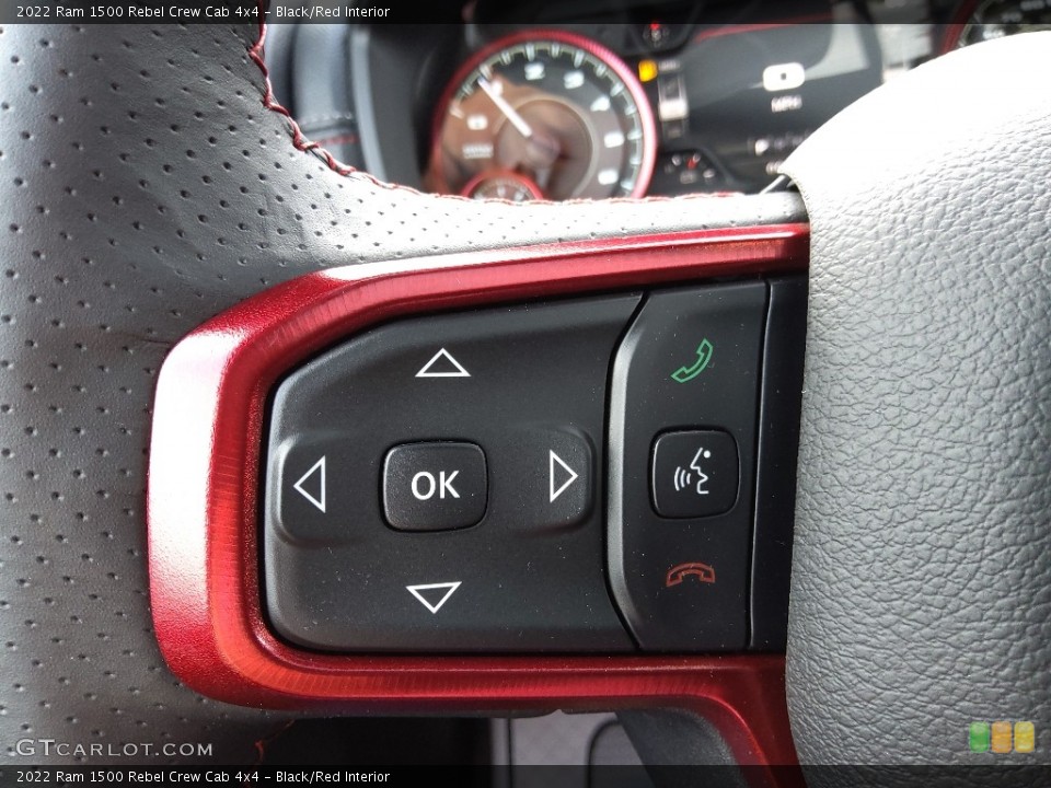 Black/Red Interior Steering Wheel for the 2022 Ram 1500 Rebel Crew Cab 4x4 #145018495