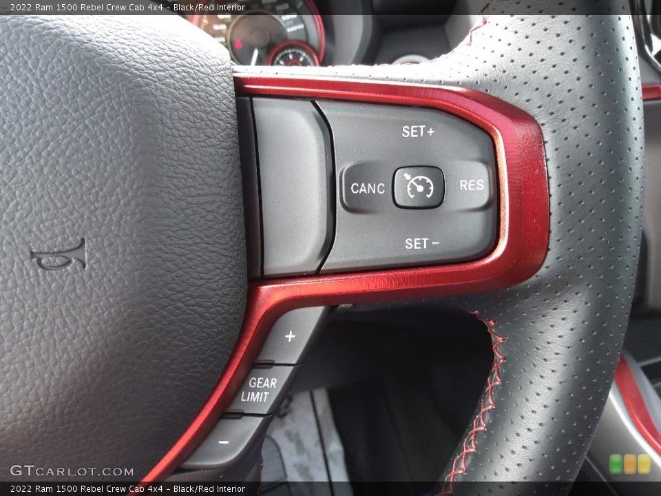 Black/Red Interior Steering Wheel for the 2022 Ram 1500 Rebel Crew Cab 4x4 #145018513