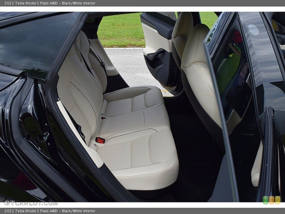 Black/White Interior Rear Seat for the 2021 Tesla Model S Plaid AWD #145023245