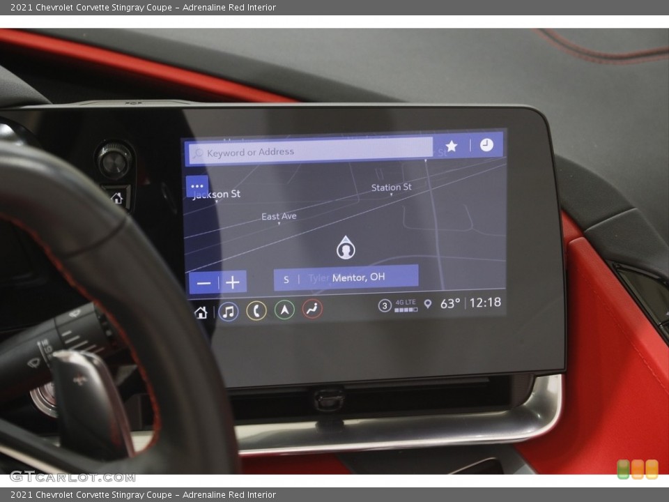 Adrenaline Red Interior Navigation for the 2021 Chevrolet Corvette Stingray Coupe #145025591
