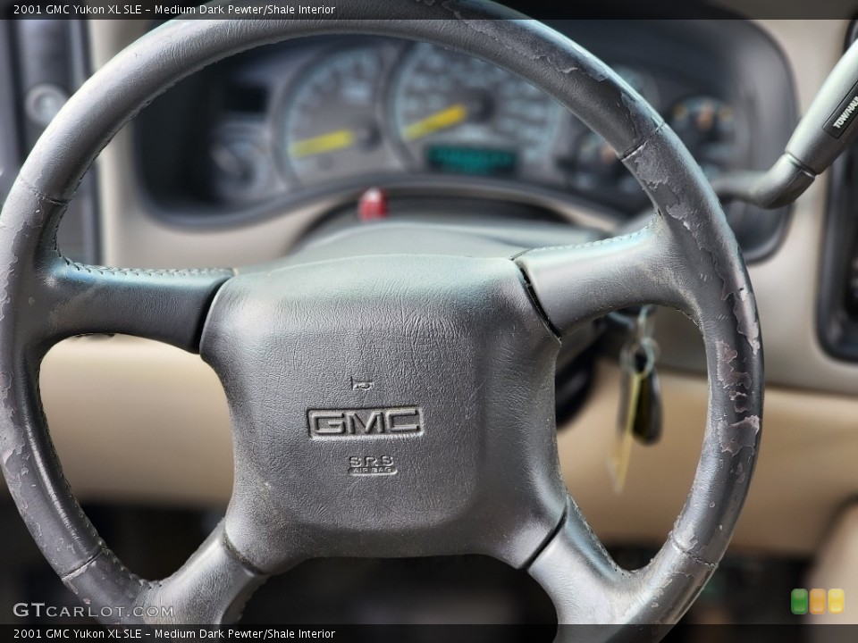 Medium Dark Pewter/Shale Interior Steering Wheel for the 2001 GMC Yukon XL SLE #145031239
