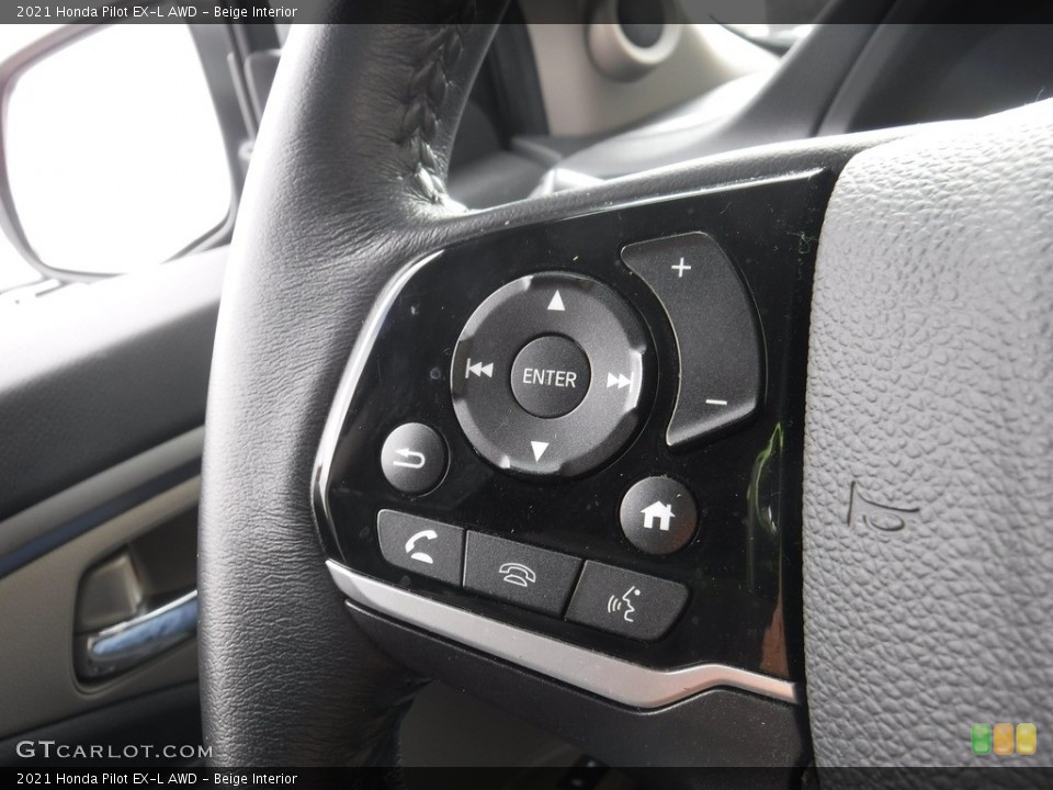 Beige Interior Steering Wheel for the 2021 Honda Pilot EX-L AWD #145034341