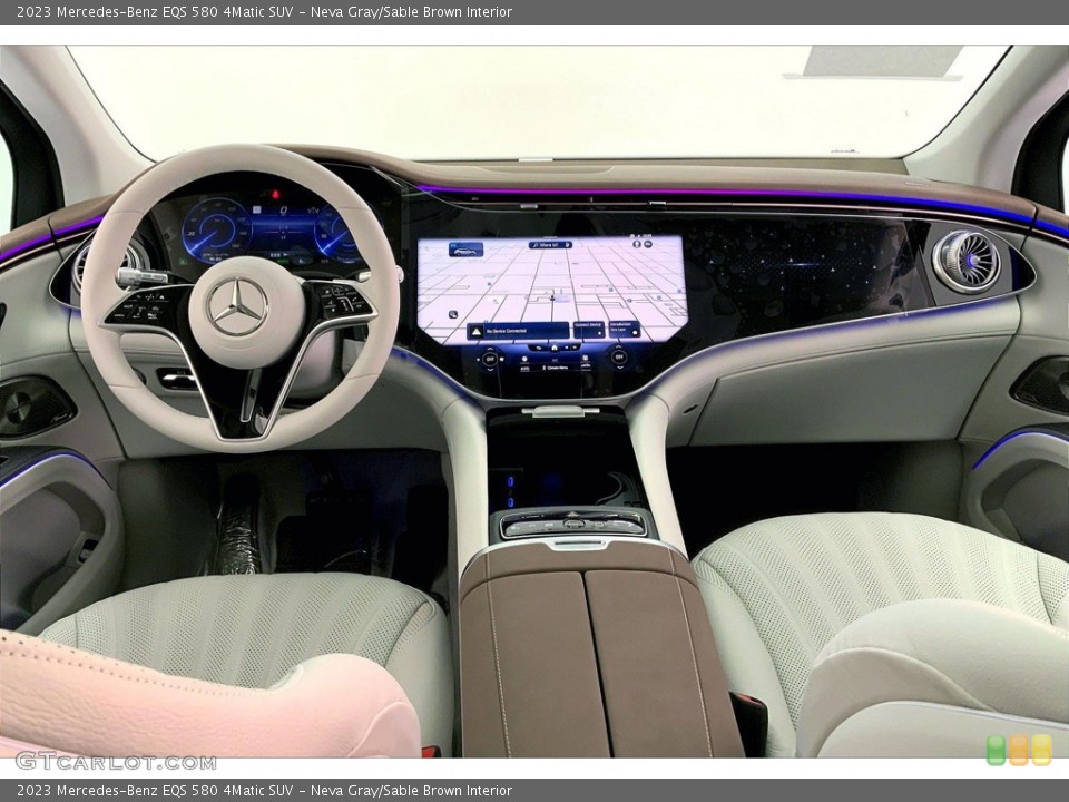 Neva Gray/Sable Brown Interior Dashboard for the 2023 Mercedes-Benz EQS 580 4Matic SUV #145037346