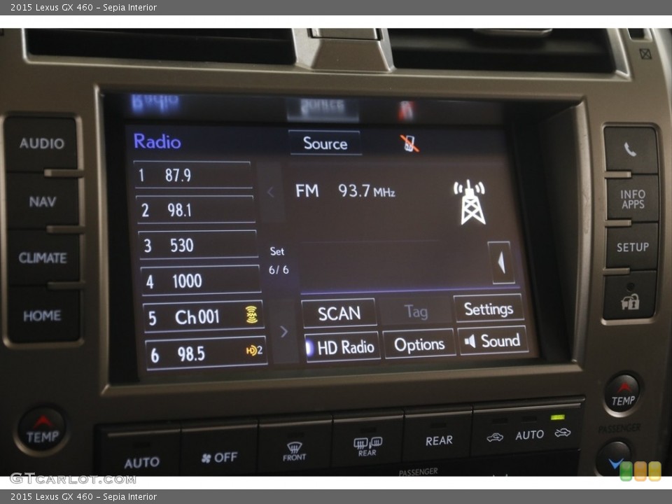 Sepia Interior Controls for the 2015 Lexus GX 460 #145041993