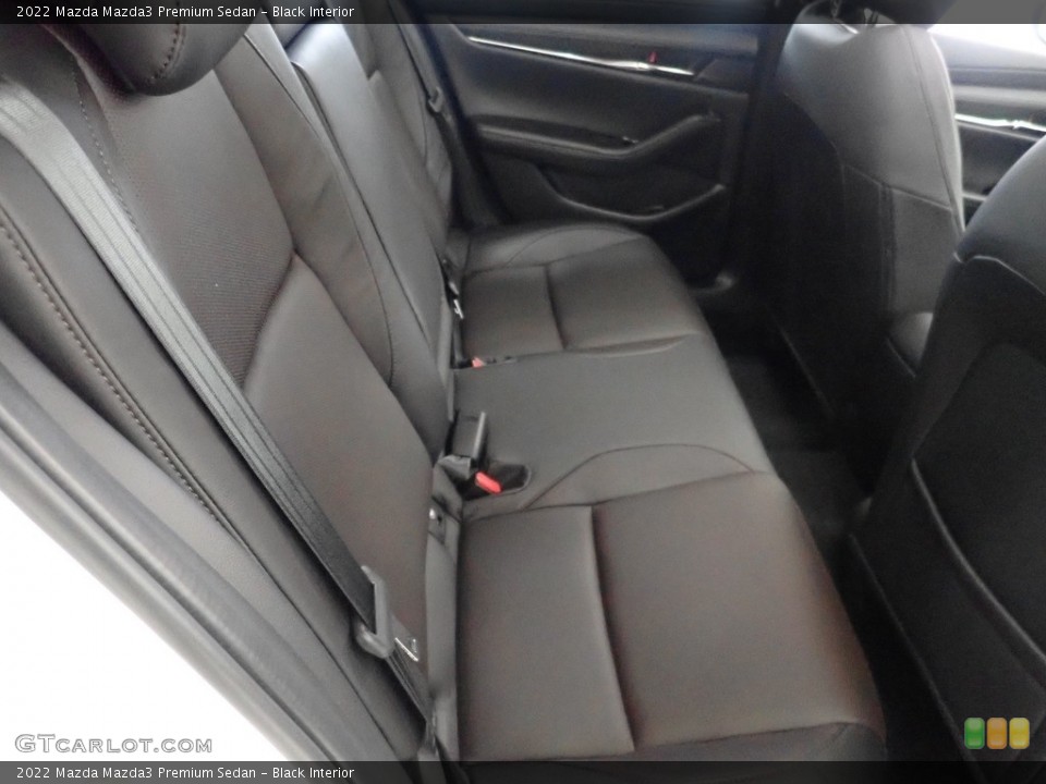 Black Interior Rear Seat for the 2022 Mazda Mazda3 Premium Sedan #145050129