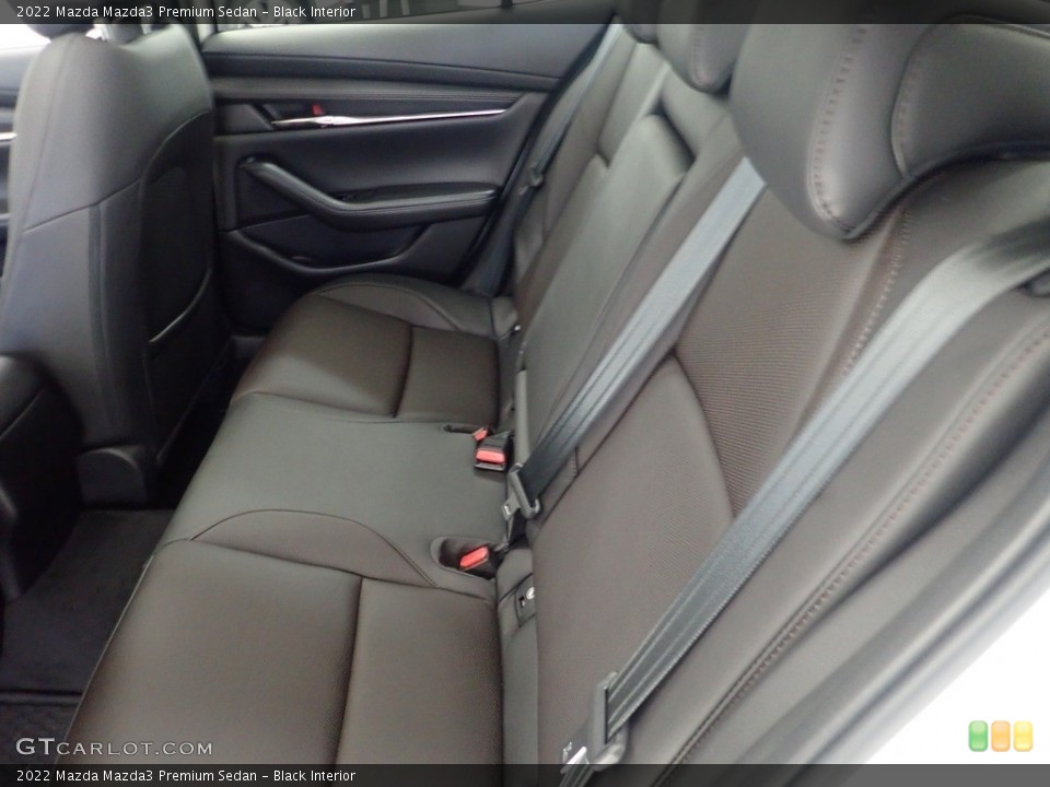 Black Interior Rear Seat for the 2022 Mazda Mazda3 Premium Sedan #145050200