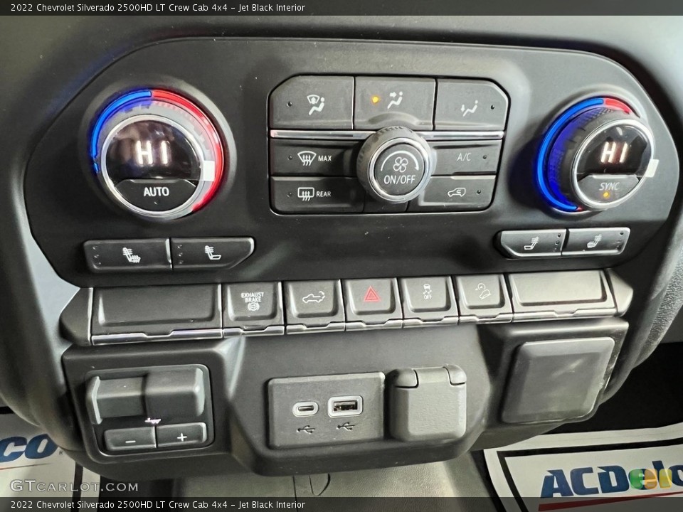Jet Black Interior Controls for the 2022 Chevrolet Silverado 2500HD LT Crew Cab 4x4 #145052509