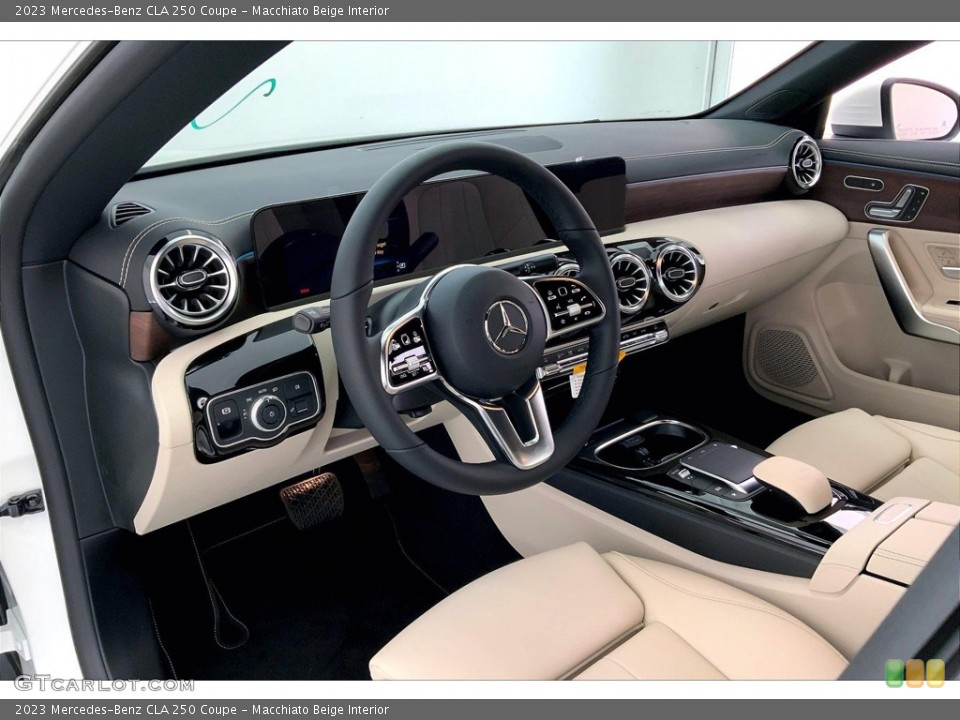 Macchiato Beige Interior Dashboard for the 2023 Mercedes-Benz CLA 250 Coupe #145063004