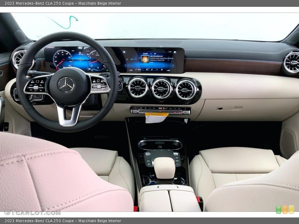 Macchiato Beige Interior Dashboard for the 2023 Mercedes-Benz CLA 250 Coupe #145063034