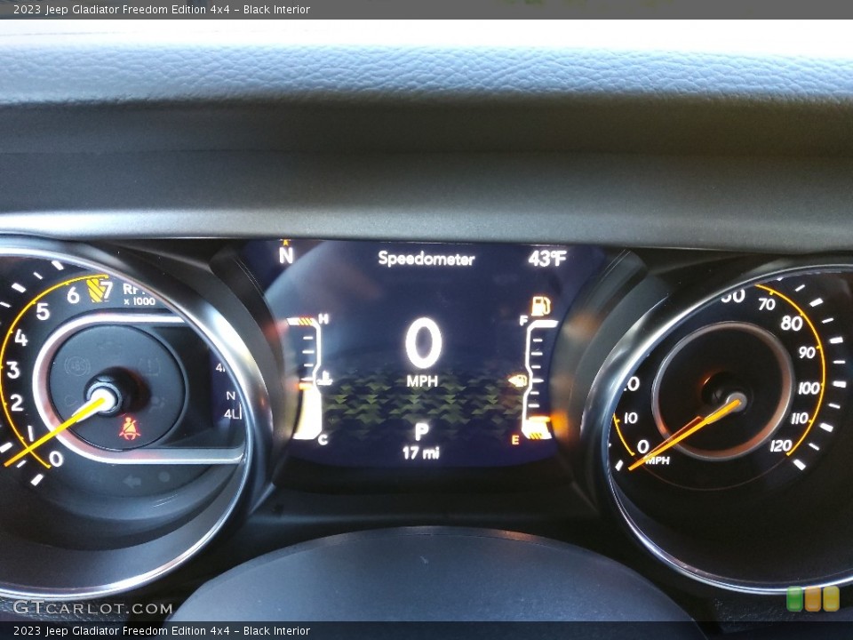 Black Interior Gauges for the 2023 Jeep Gladiator Freedom Edition 4x4 #145069000
