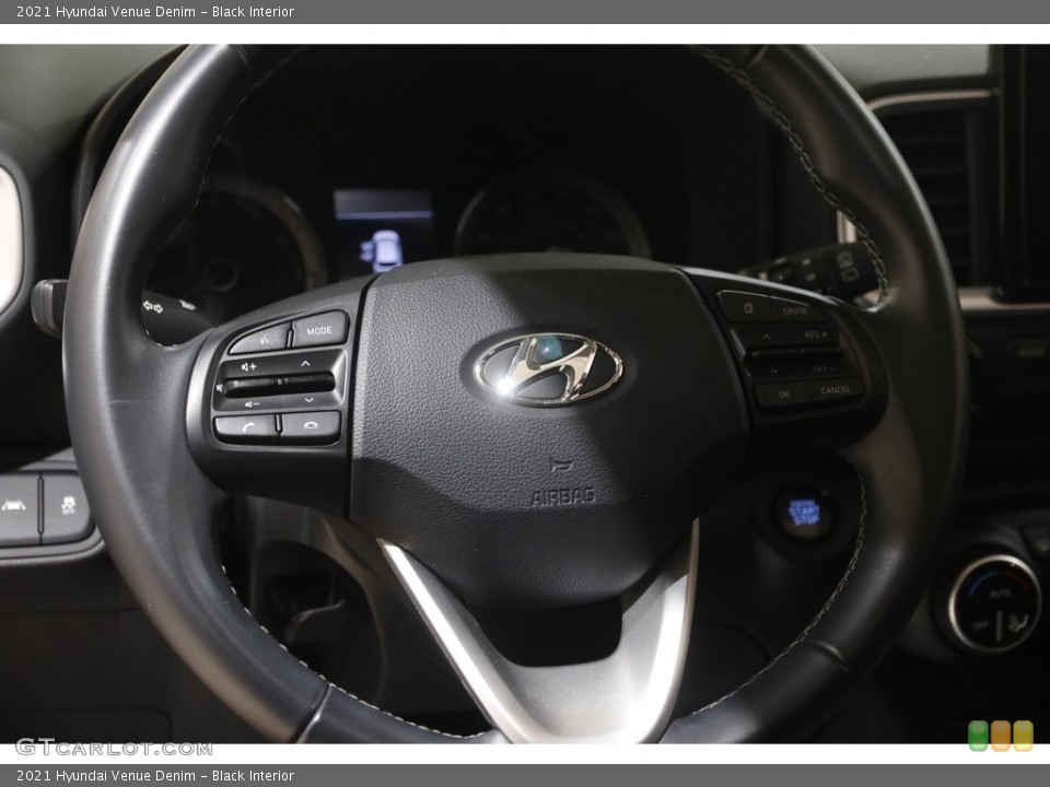 Black Interior Steering Wheel for the 2021 Hyundai Venue Denim #145069135