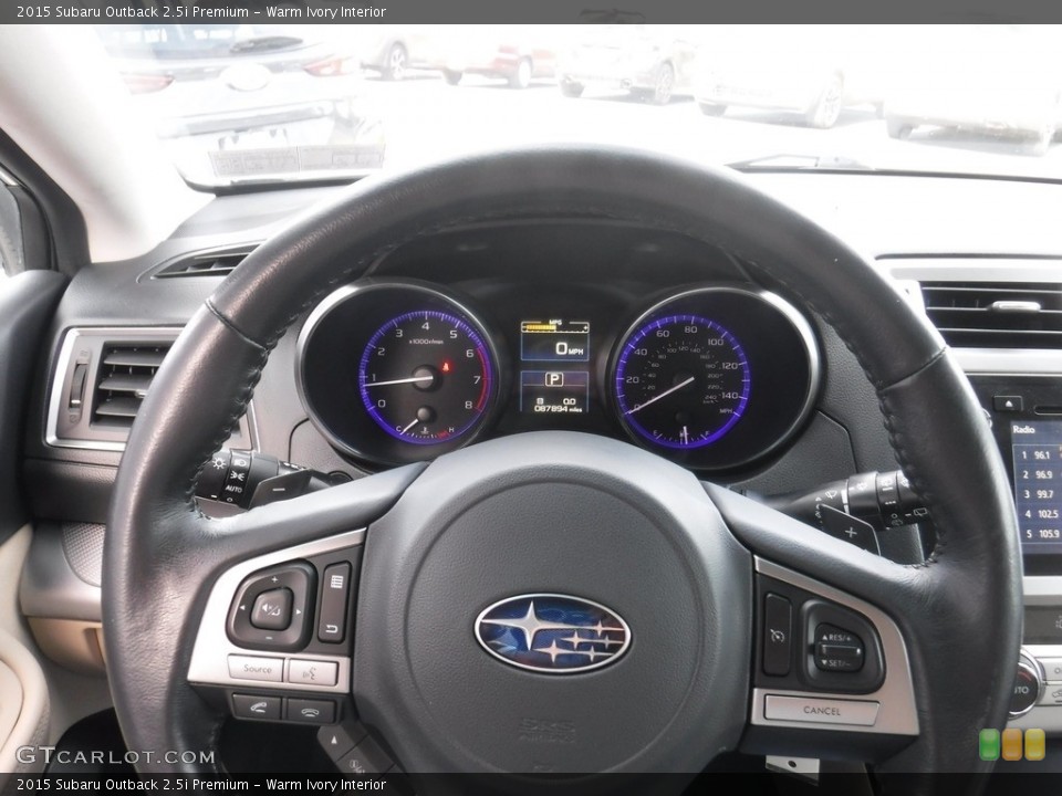 Warm Ivory Interior Steering Wheel for the 2015 Subaru Outback 2.5i Premium #145075091