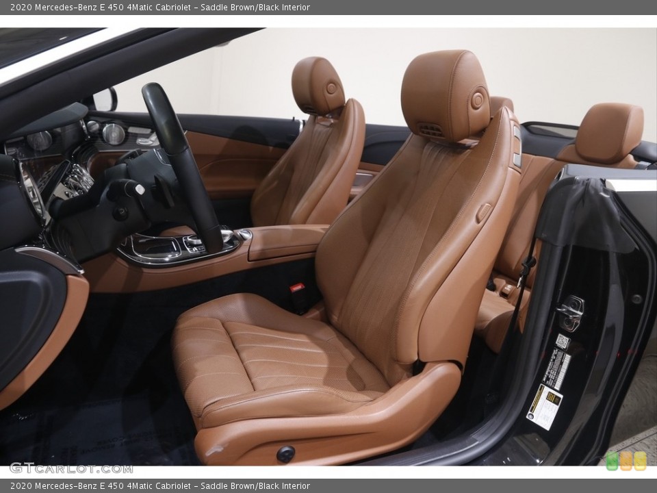 Saddle Brown/Black Interior Front Seat for the 2020 Mercedes-Benz E 450 4Matic Cabriolet #145078415