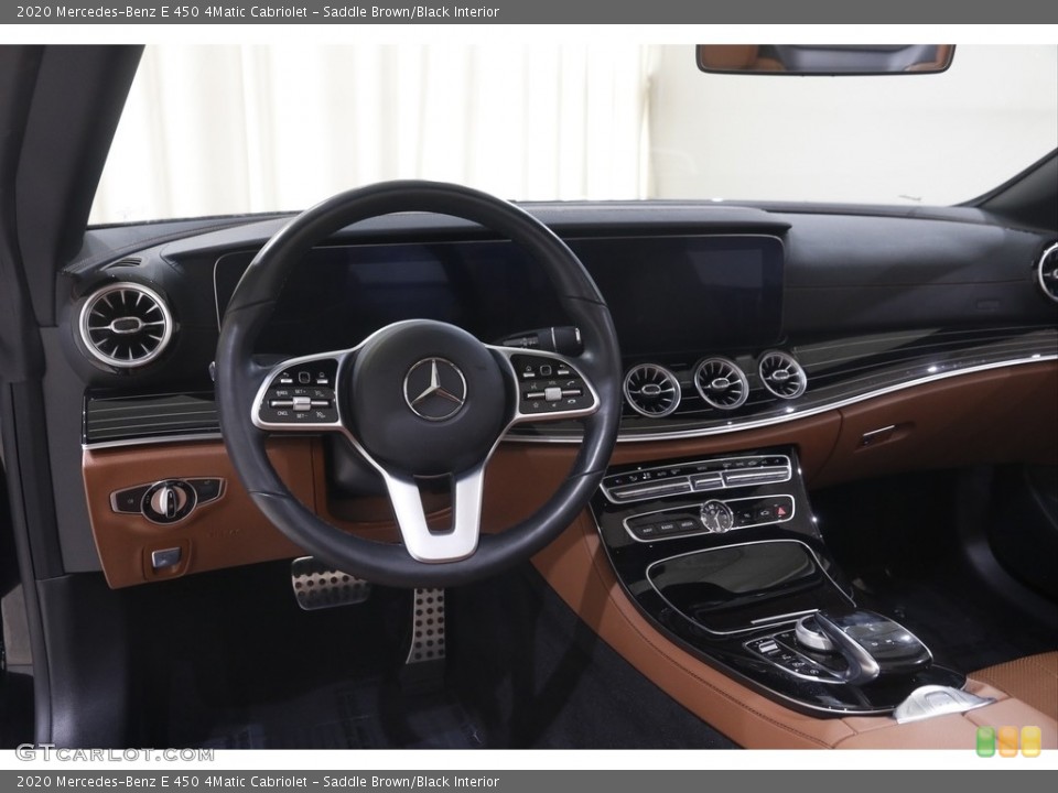 Saddle Brown/Black Interior Dashboard for the 2020 Mercedes-Benz E 450 4Matic Cabriolet #145078427