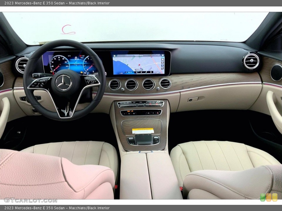 Macchiato/Black Interior Dashboard for the 2023 Mercedes-Benz E 350 Sedan #145080733