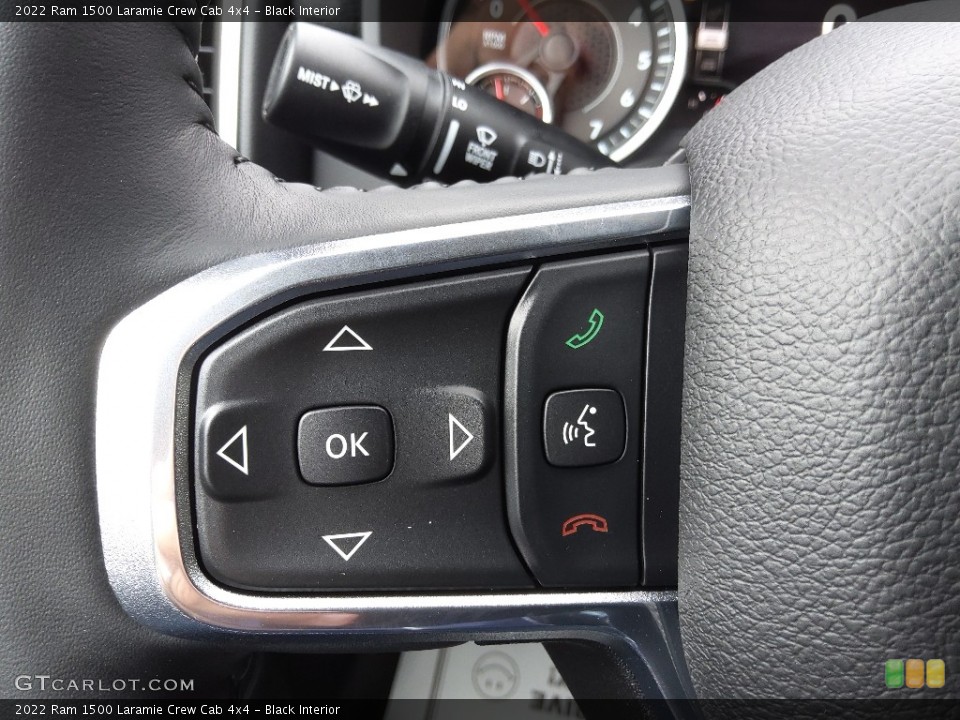 Black Interior Steering Wheel for the 2022 Ram 1500 Laramie Crew Cab 4x4 #145082898