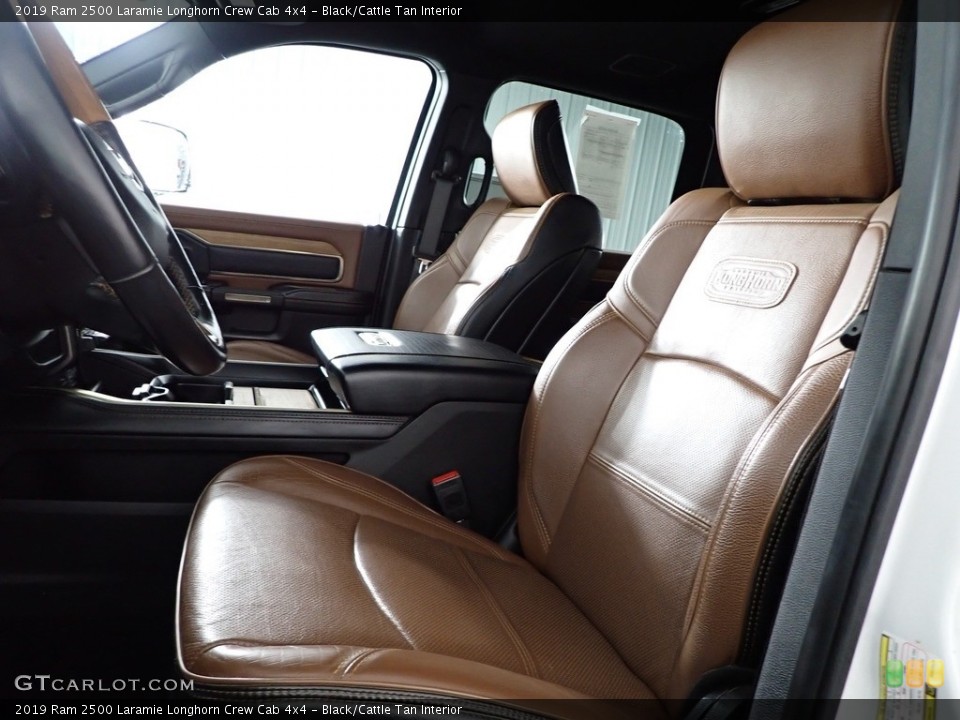 Black/Cattle Tan Interior Front Seat for the 2019 Ram 2500 Laramie Longhorn Crew Cab 4x4 #145083918