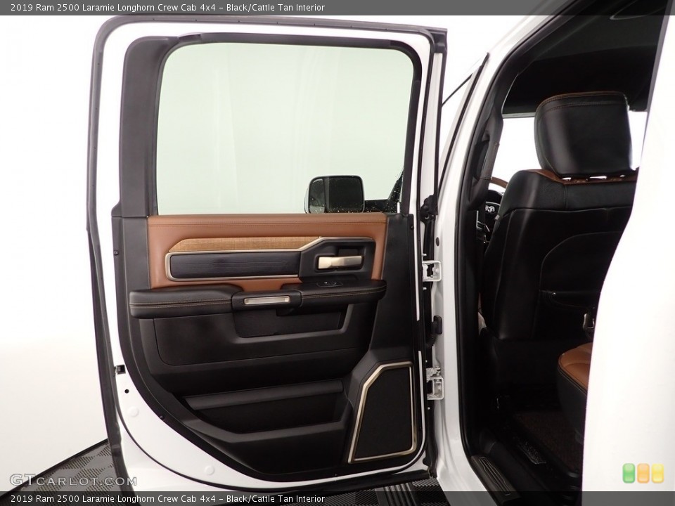Black/Cattle Tan Interior Door Panel for the 2019 Ram 2500 Laramie Longhorn Crew Cab 4x4 #145084087