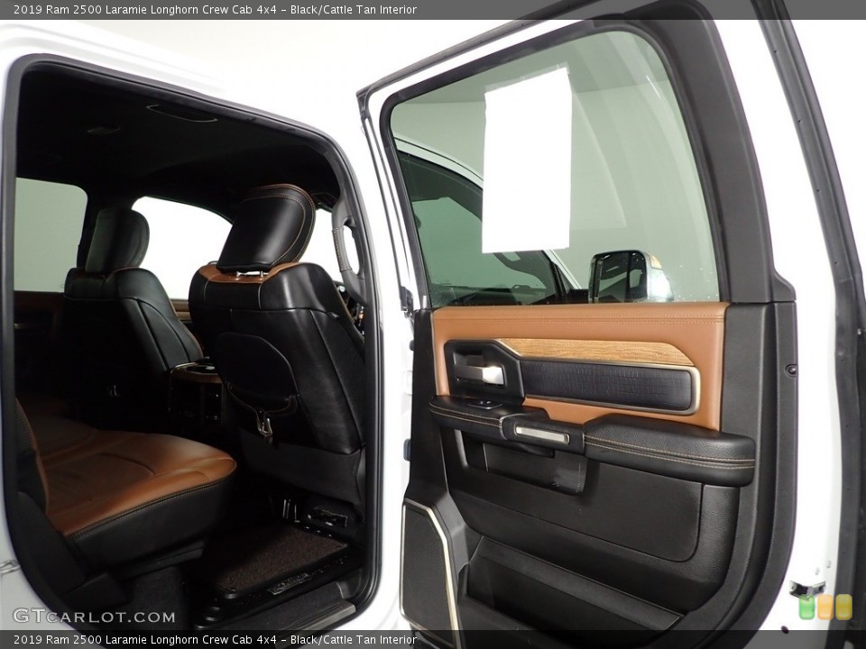 Black/Cattle Tan Interior Door Panel for the 2019 Ram 2500 Laramie Longhorn Crew Cab 4x4 #145084221