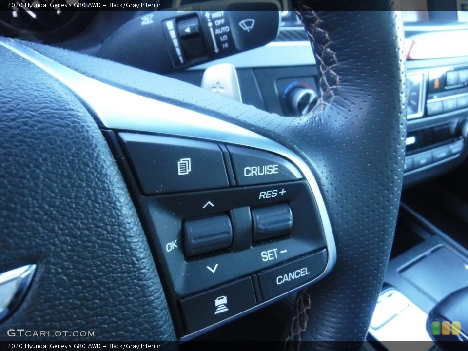 Black/Gray Interior Steering Wheel for the 2020 Hyundai Genesis G80 AWD #145090728