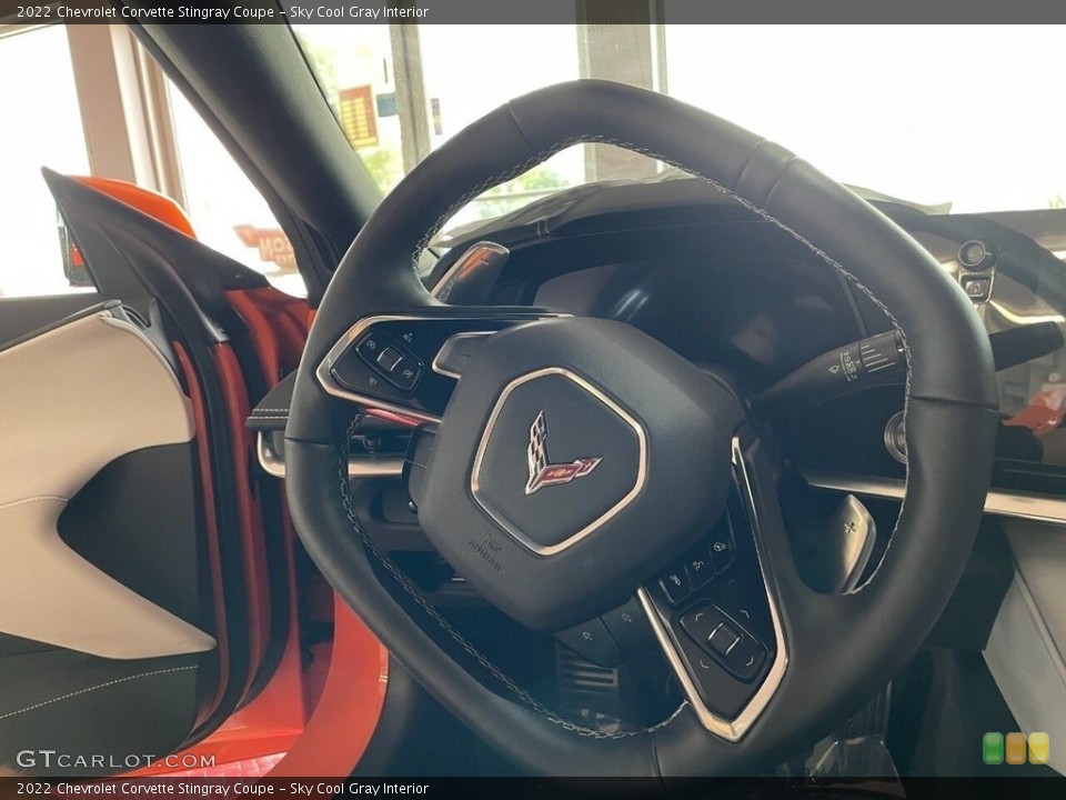 Sky Cool Gray Interior Steering Wheel for the 2022 Chevrolet Corvette Stingray Coupe #145094904