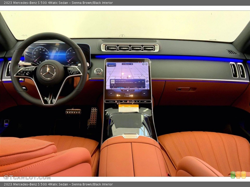 Sienna Brown/Black Interior Dashboard for the 2023 Mercedes-Benz S 500 4Matic Sedan #145097485