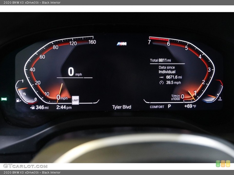 Black Interior Gauges for the 2020 BMW X3 xDrive30i #145107200