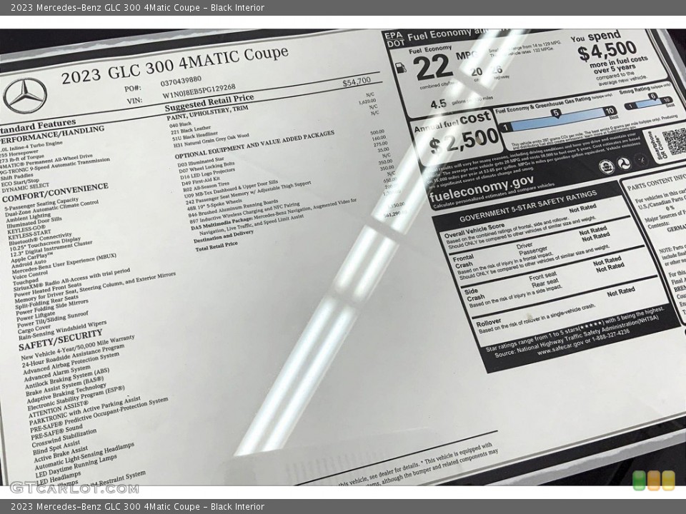 Black Interior Photo for the 2023 Mercedes-Benz GLC 300 4Matic Coupe #145109797