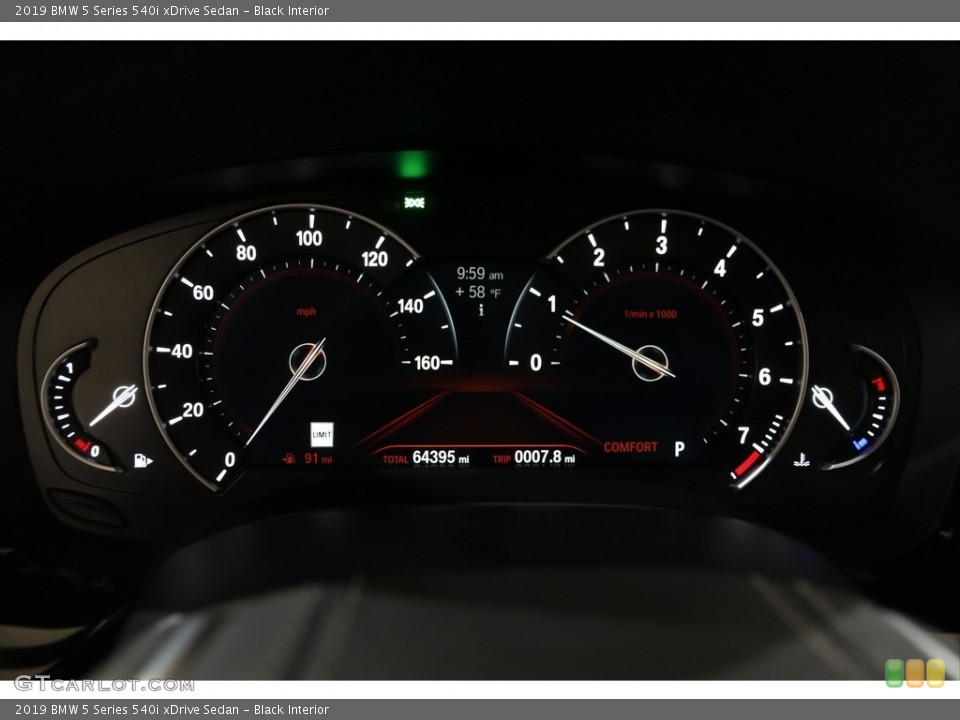 Black Interior Gauges for the 2019 BMW 5 Series 540i xDrive Sedan #145114340