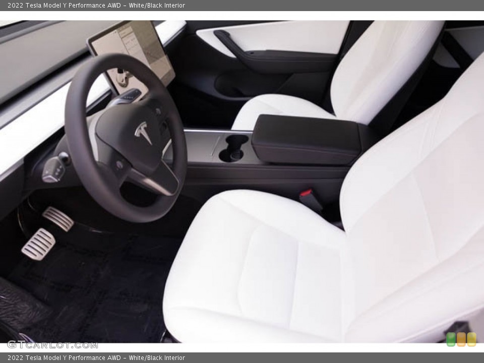 White/Black Interior Front Seat for the 2022 Tesla Model Y Performance AWD #145116501