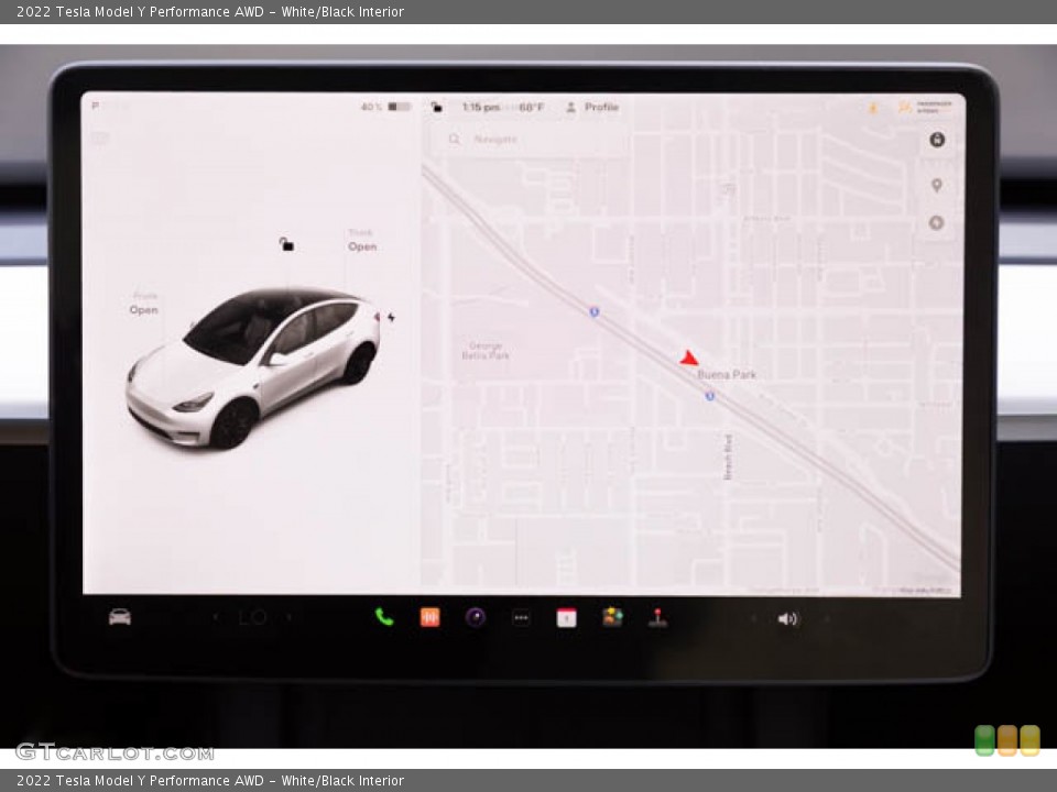 White/Black Interior Navigation for the 2022 Tesla Model Y Performance AWD #145116927