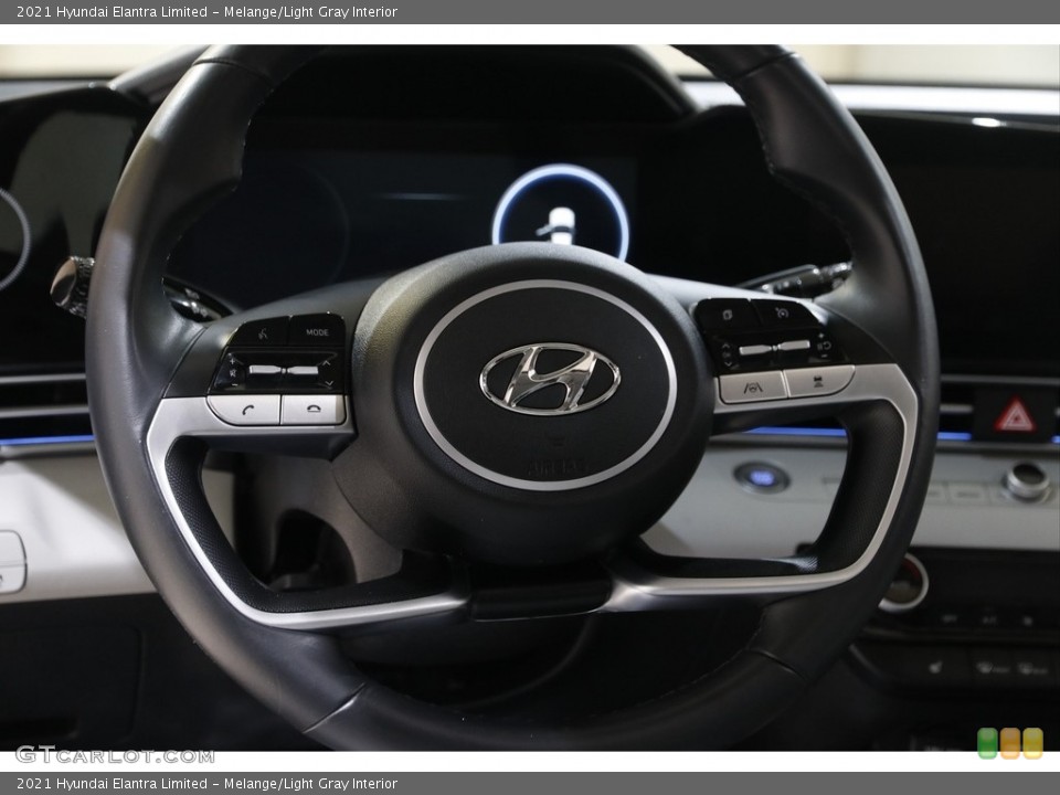 Melange/Light Gray Interior Steering Wheel for the 2021 Hyundai Elantra Limited #145120839