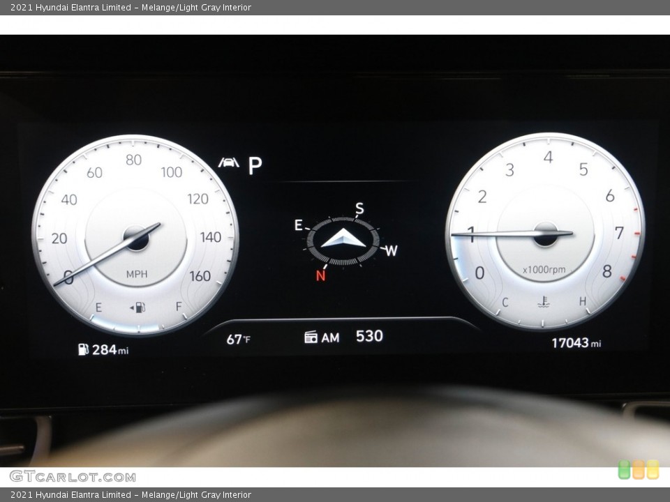 Melange/Light Gray Interior Gauges for the 2021 Hyundai Elantra Limited #145120851