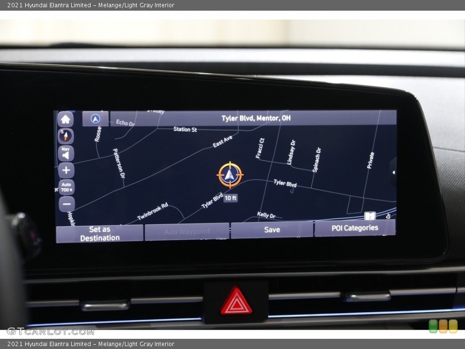 Melange/Light Gray Interior Navigation for the 2021 Hyundai Elantra Limited #145120896