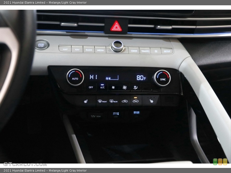 Melange/Light Gray Interior Controls for the 2021 Hyundai Elantra Limited #145120974