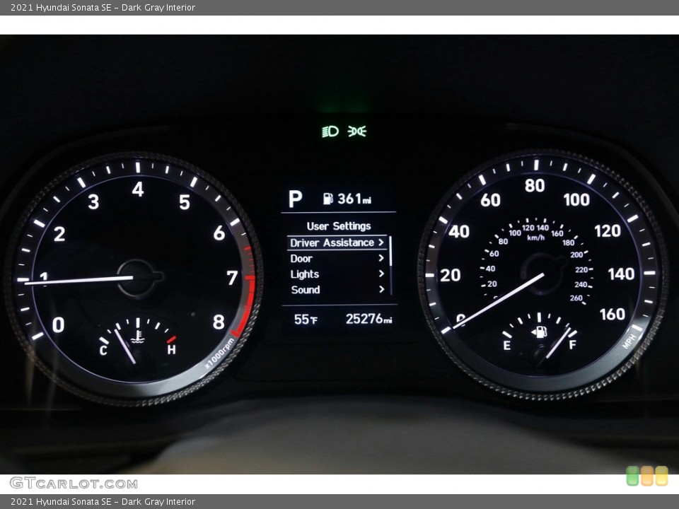 Dark Gray Interior Gauges for the 2021 Hyundai Sonata SE #145121844