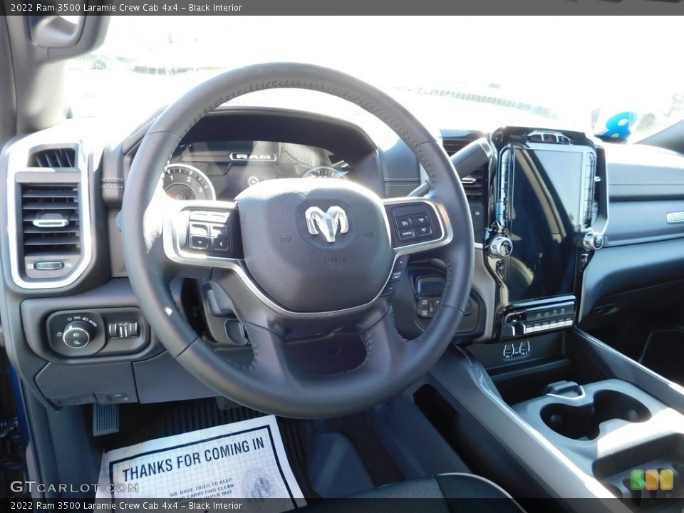 Black Interior Steering Wheel for the 2022 Ram 3500 Laramie Crew Cab 4x4 #145125684