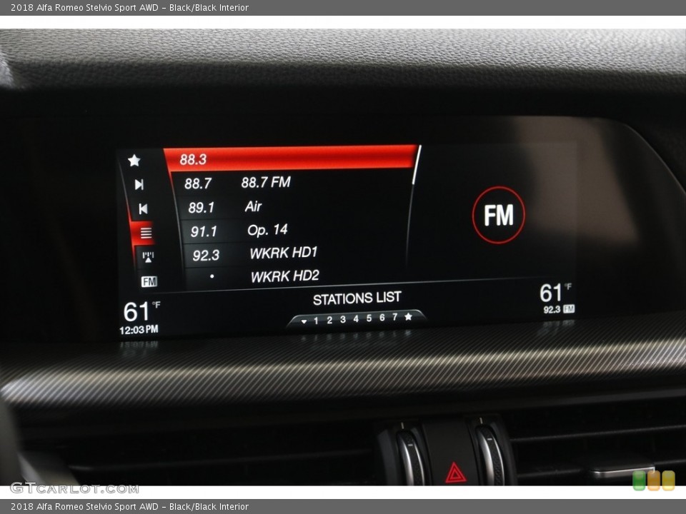Black/Black Interior Audio System for the 2018 Alfa Romeo Stelvio Sport AWD #145130487