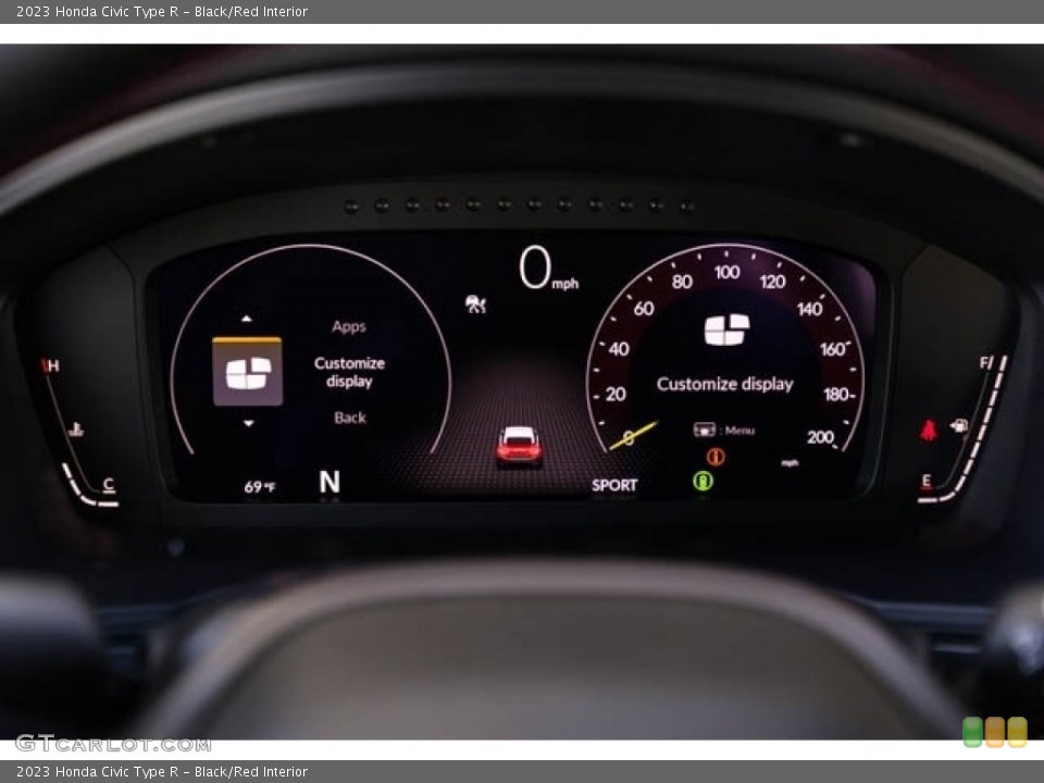 Black/Red Interior Gauges for the 2023 Honda Civic Type R #145131622