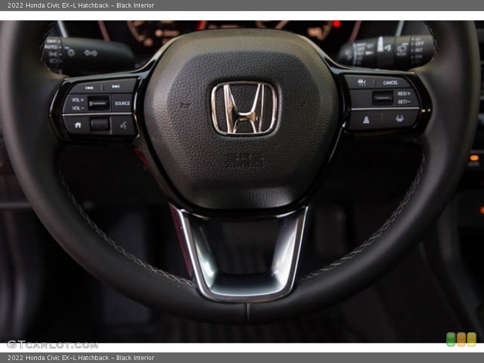 Black Interior Steering Wheel for the 2022 Honda Civic EX-L Hatchback #145133390